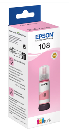 Original Epson 108 Light Magenta Ink Bottle (T09C64A)
